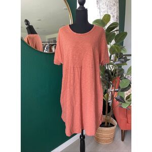 UpWest Oversized T Shirt Dress Womens XL Rust Boho Minimalist Relaxed Lounge